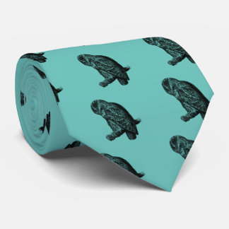 Tawny Owl Owls Bird Vintage Wood Engraving Tie