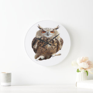 Tawny Owl with Claws Large Clock
