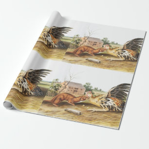 Tawny Weasel (Putorius fuscus) Illustration Wrapping Paper