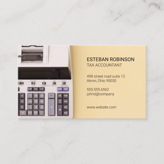 Tax Accountant | Adding Machine Business Card (Front)