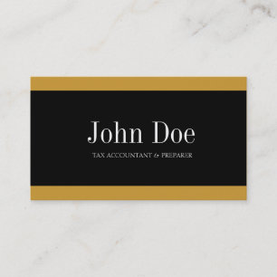 Tax Accountant Black/Gold Business Card