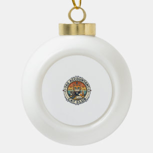 Tax Accountant Cat Cute Kitty Design - Tax Account Ceramic Ball Christmas Ornament