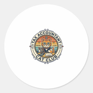 Tax Accountant Cat Cute Kitty Design - Tax Account Classic Round Sticker