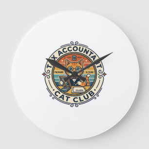 Tax Accountant Cat Cute Kitty Design - Tax Account Large Clock