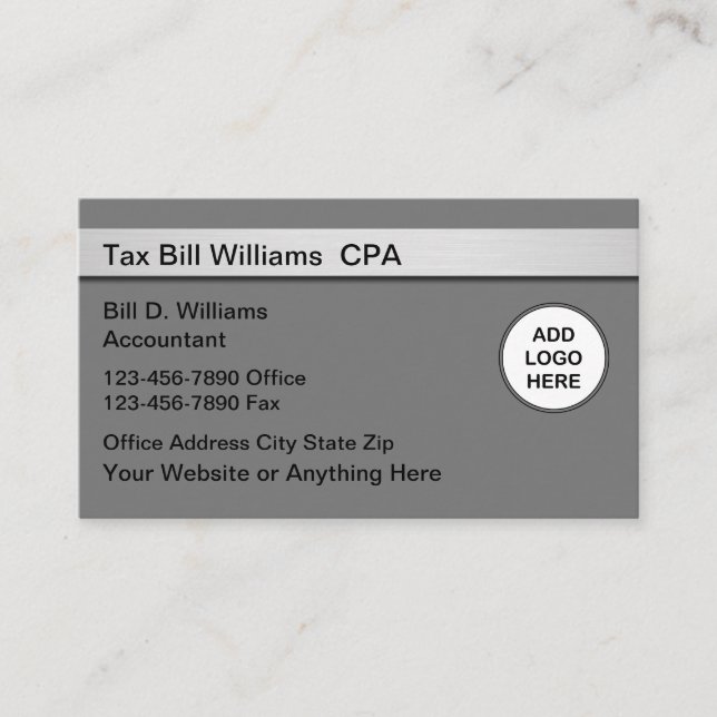 Tax Accountant CPA Business Cards (Front)