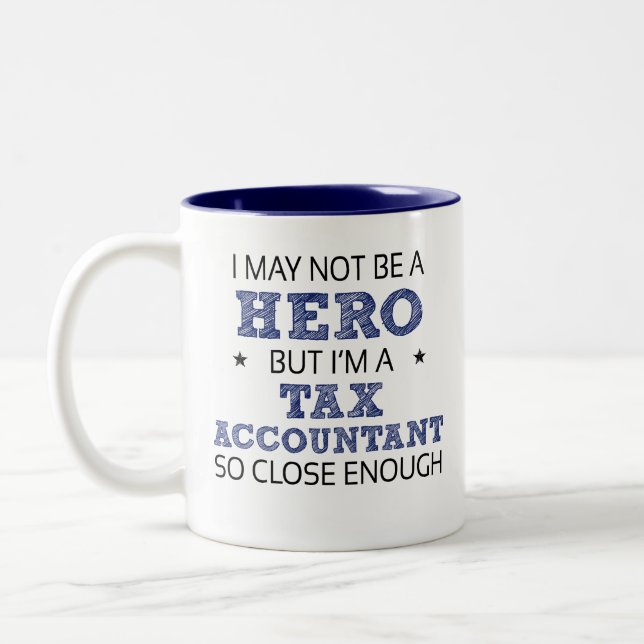 Tax Accountant Hero Humour Novelty Two-Tone Coffee Mug (Left)