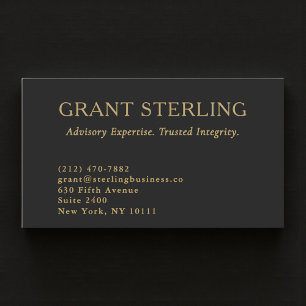 Tax Accountant Minimal Black Gold CPA Business Card