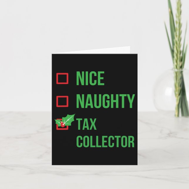 Tax Collector Funny Pajama Christmas Gift  Card (Front)