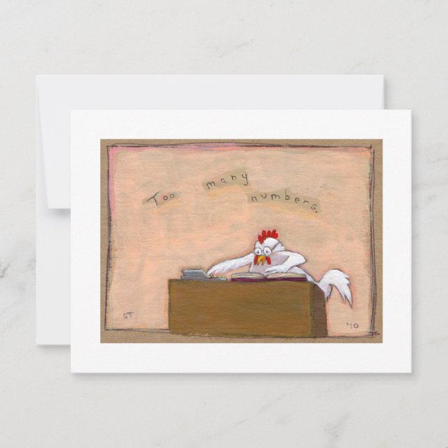 Tax Day Accountant chicken numbers fun silly art Announcement (Front)