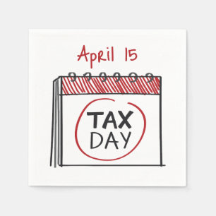Tax Day Calendar Page Napkin