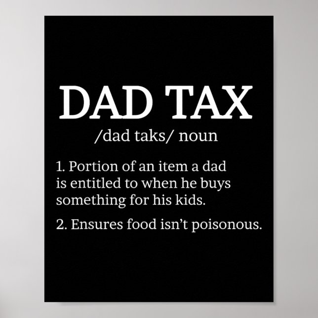 Tax Definition Apparel Best Dad Definition  Poster (Front)