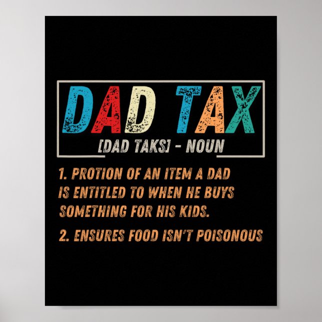 Tax Definition Men Funny Father's Day 1  Poster (Front)