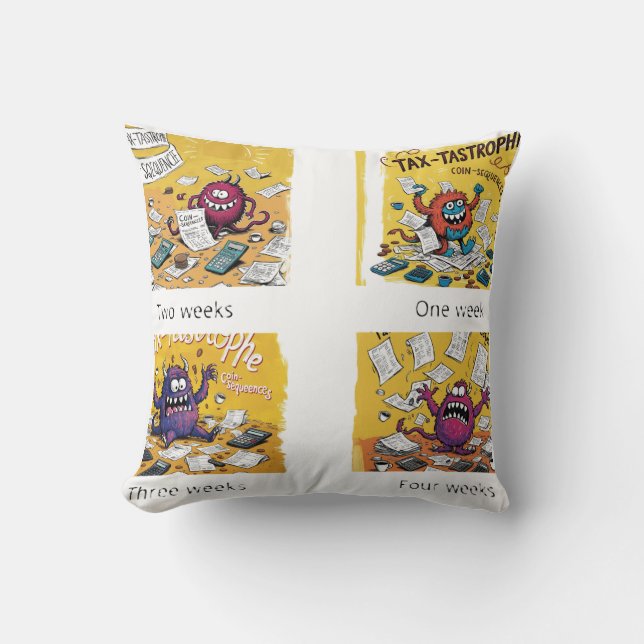 Tax Joy Throw Pillow (Front)