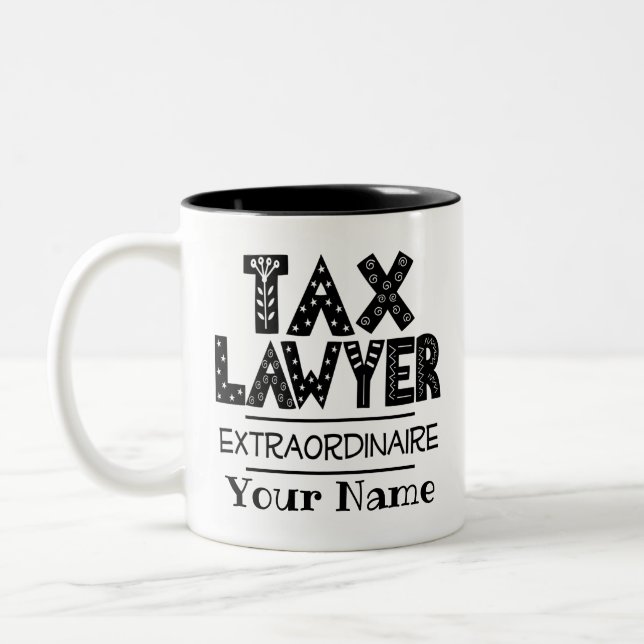 Tax Lawyer Personalized Two-Tone Coffee Mug (Left)