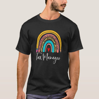 Tax Manager Leopard Rainbow Accounting Back To Sch T-Shirt