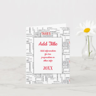  Tax Preparation  Card