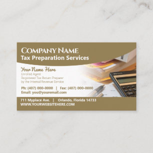 Tax Preparation (Preparer) Business Card