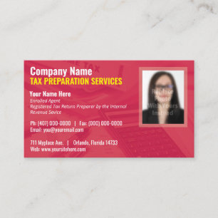 Tax Preparation (Preparer) Photo Business Card