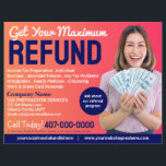 Tax Preparation (Preparer) Refund Flyer<br><div class="desc">These professional attention grabbing customizable tax preparation refund flyer templates are great for the small tax preparation/accountant business.</div>