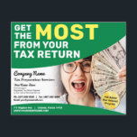 Tax Preparation (Preparer) Refund Flyer<br><div class="desc">These professional attention grabbing customizable tax preparation refund flyer templates are great for the small tax preparation/accountant business.</div>