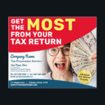 Tax Preparation (Preparer) Refund Flyer<br><div class="desc">These professional attention grabbing customizable tax preparation refund flyer templates are great for the small tax preparation/accountant business.</div>