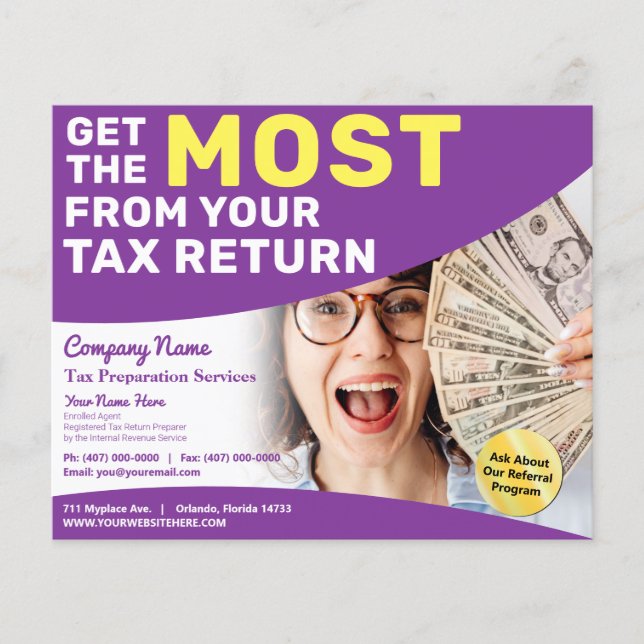 Tax Preparation (Preparer) Refund Flyer (Front)