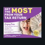 Tax Preparation (Preparer) Refund Flyer<br><div class="desc">These professional attention grabbing customizable tax preparation refund flyer templates are great for the small tax preparation/accountant business.</div>