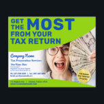 Tax Preparation (Preparer) Refund Flyer<br><div class="desc">These professional attention grabbing customizable tax preparation refund flyer templates are great for the small tax preparation/accountant business.</div>