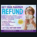 Tax Preparation (Preparer) Refund Flyer<br><div class="desc">These professional attention grabbing customizable tax preparation refund flyer templates are great for the small tax preparation/accountant business.</div>