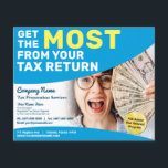 Tax Preparation (Preparer) Refund Flyer<br><div class="desc">These professional attention grabbing customizable tax preparation refund flyer templates are great for the small tax preparation/accountant business.</div>