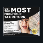 Tax Preparation (Preparer) Refund Flyer<br><div class="desc">These professional attention grabbing customizable tax preparation refund flyer templates are great for the small tax preparation/accountant business.</div>