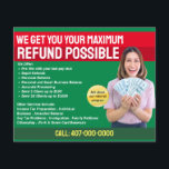 Tax Preparation (Preparer) Refund Flyer<br><div class="desc">These professional attention grabbing customizable tax preparation refund flyer templates are great for the small tax preparation/accountant business.</div>