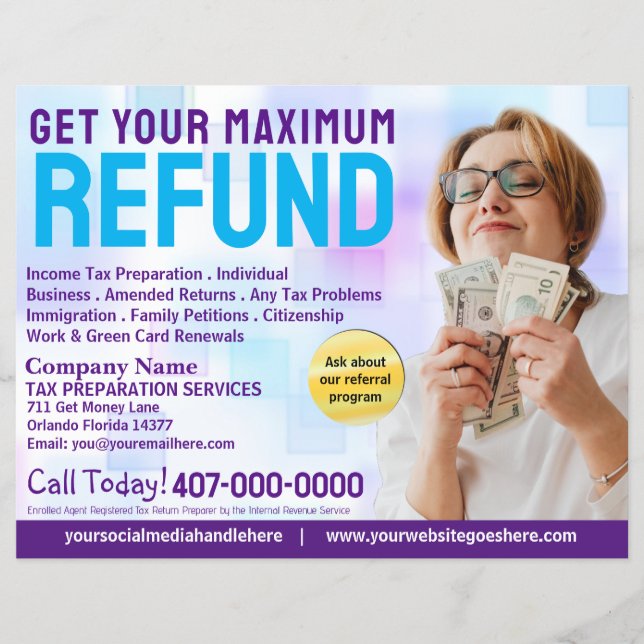 Tax Preparation (Preparer) Refund Flyer (Front)
