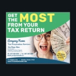 Tax Preparation (Preparer) Refund Flyer<br><div class="desc">These professional attention grabbing customizable tax preparation refund flyer templates are great for the small tax preparation/accountant business.</div>