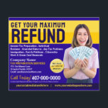 Tax Preparation (Preparer) Refund Flyer<br><div class="desc">These professional attention grabbing customizable tax preparation refund flyer templates are great for the small tax preparation/accountant business.</div>