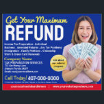 Tax Preparation (Preparer) Refund Flyer<br><div class="desc">These professional attention grabbing customizable tax preparation refund flyer templates are great for the small tax preparation/accountant business.</div>
