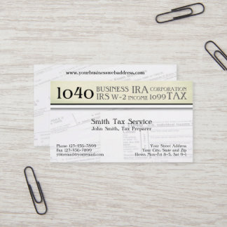 Tax Preparer Accountant Business Card