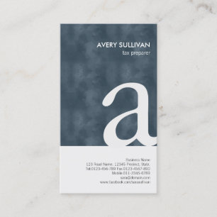 Tax Preparer Elegant Grunge Monogram Business Card