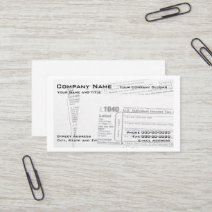 Tax Preparer Federal Tax Form Business Card