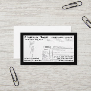 Tax Preparer Federal Tax Form Business Card