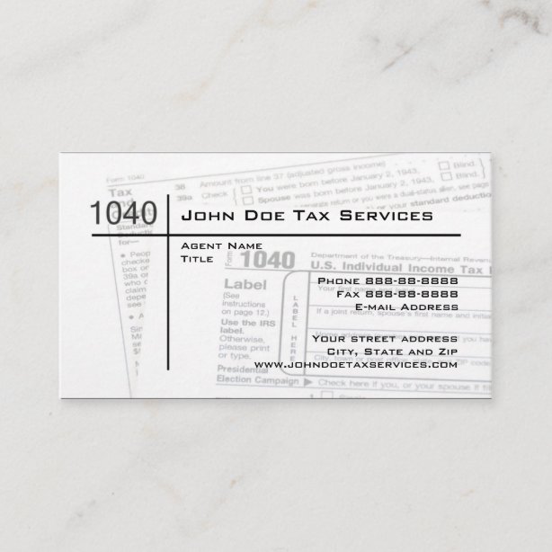 Tax Preparer Business Cards & Profile Cards | Zazzle CA