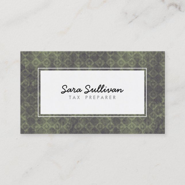 Tax Preparer Financial Services Dark Grunge Tiles Business Card (Front)
