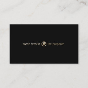 Tax Preparer Gold Dollar Pen Icon Business Card