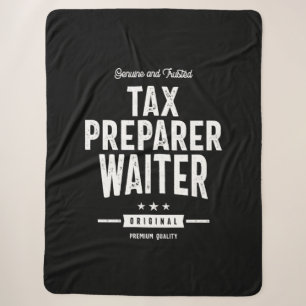 Tax Preparer Waiter Job Title Gift Sherpa Blanket