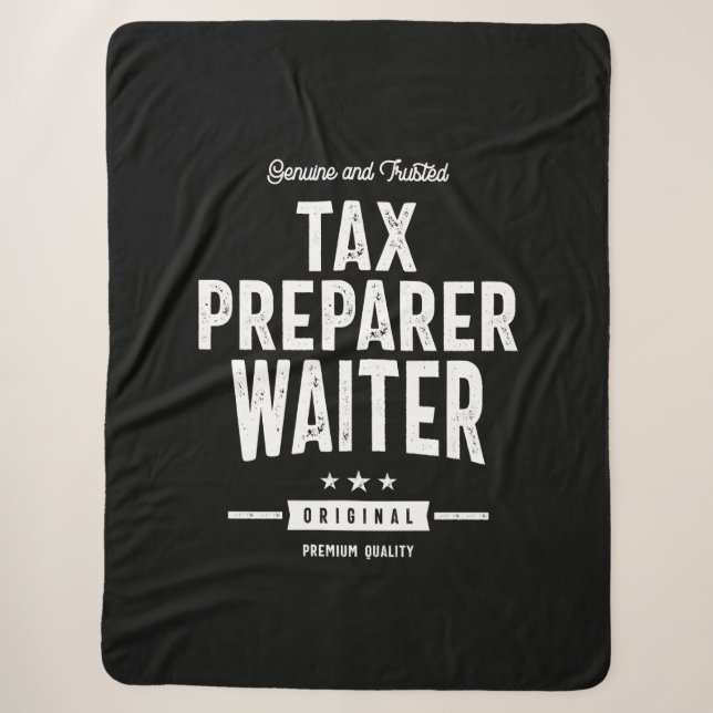 Tax Preparer Waiter Job Title Gift Sherpa Blanket (Front)