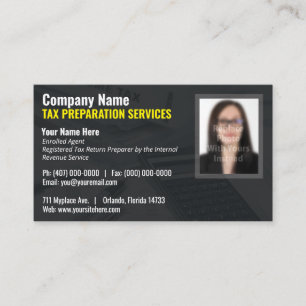 Tax Preparing (Preparer) Photo Business Card