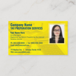 Tax Preparing (Preparer) Photo Business Card