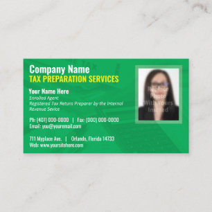 Tax Preparing (Preparer) Photo Business Card