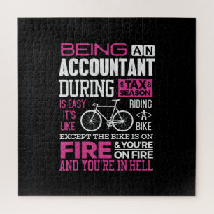 Tax Season CPA Accountant Tax Preparers Fire Gift Jigsaw Puzzle