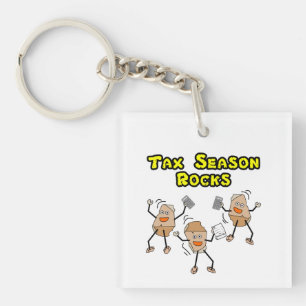 Tax Season Rocks Keychain